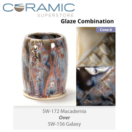 Macadamia SW172 over Galaxy SW156 Stoneware Combination Macadamia SW172 over Galaxy SW156 Stoneware Combination